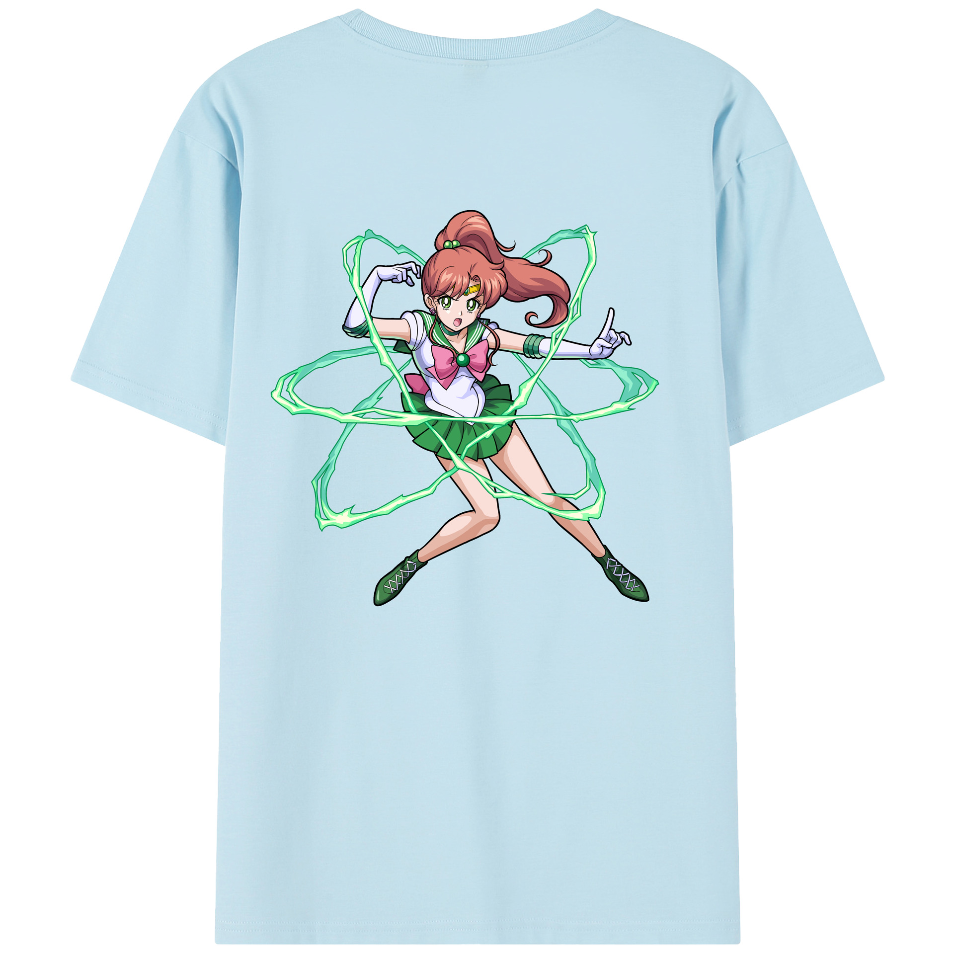 （画像用） 美少女戦士セーラームーン 木野 まこと きの まこと Sailor Moon Kino Makoto （セーラージュピター；Sailor Jupiter） 綿100％半袖Tシャツ（背面プリント）